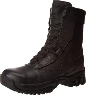 Men’s Tactical Steel Toe Work Boots The Ghost 8” with Zipper - Black Leather Oil & Slip Resistant Boots