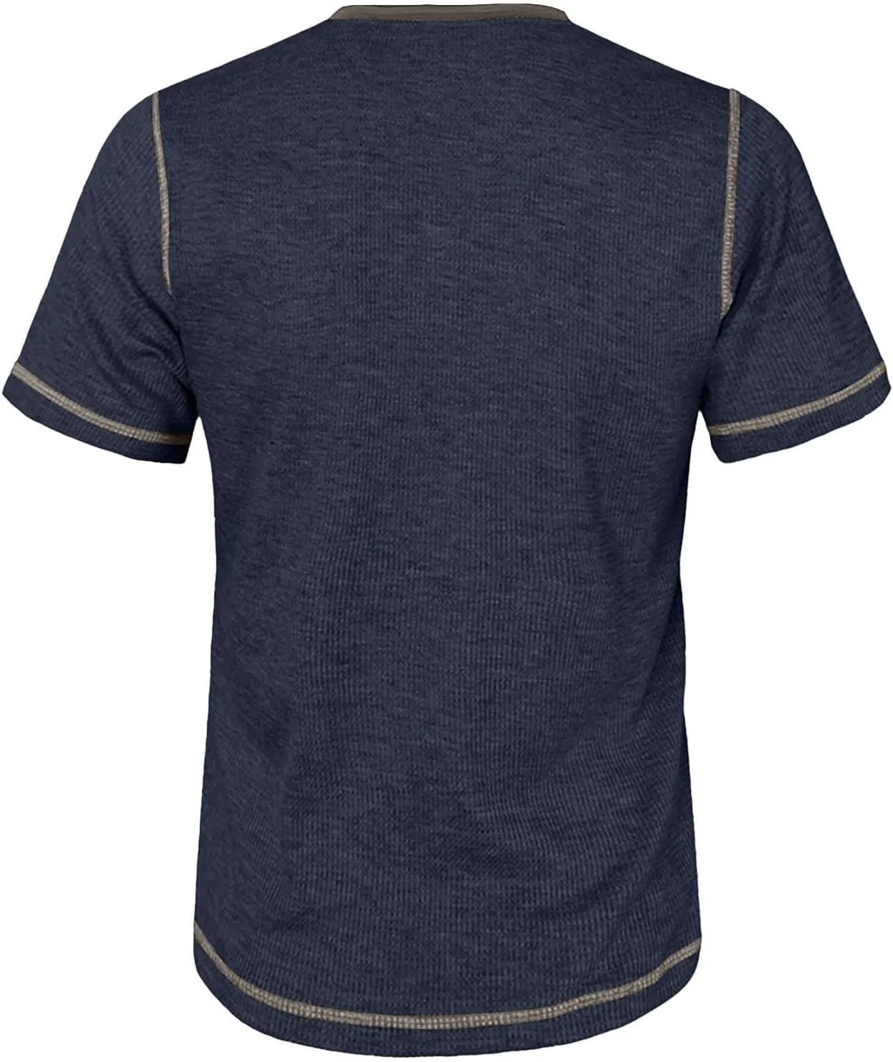 Men's Waffle Henley Shirts Quarter Button Short Sleeve Breathable T Shirts Summer Casual Basic Color Block Tunic Tops