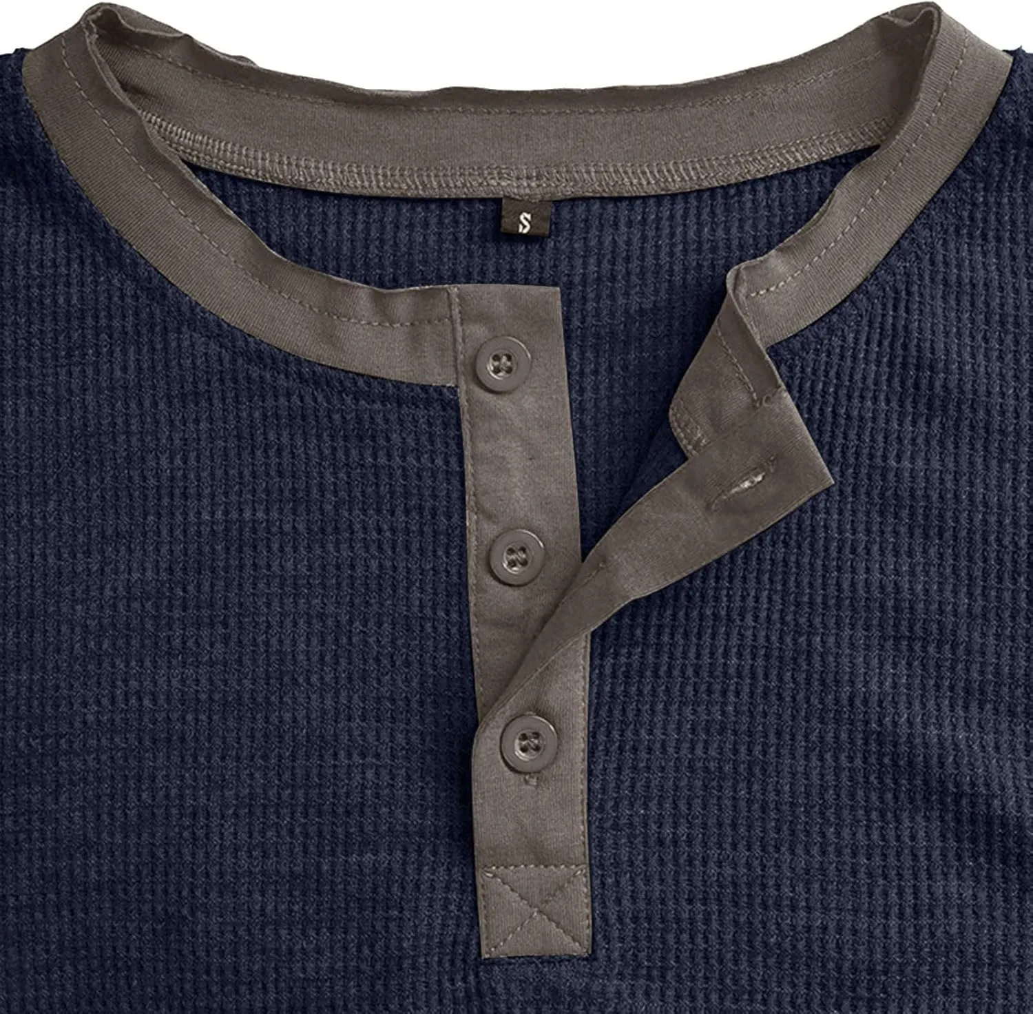 Men's Waffle Henley Shirts Quarter Button Short Sleeve Breathable T Shirts Summer Casual Basic Color Block Tunic Tops