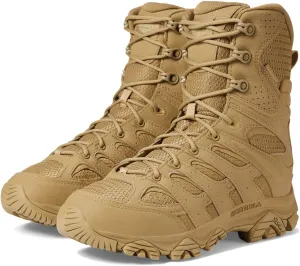 Merrell Men's Moab 3 8” Zip Tactical Waterproof Boots, Durable & Comfortable Coated Leather Combat Hiking Shoes