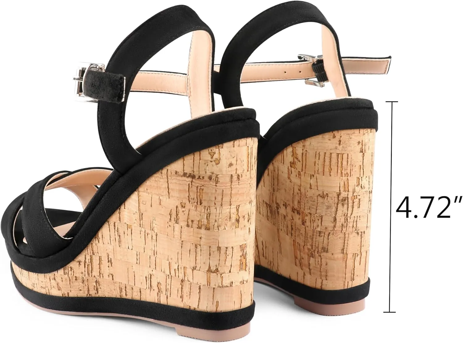 MERUMOTE Women's Fashion Platform Wedge Sandals Heeled Buckle Shoes For Summer