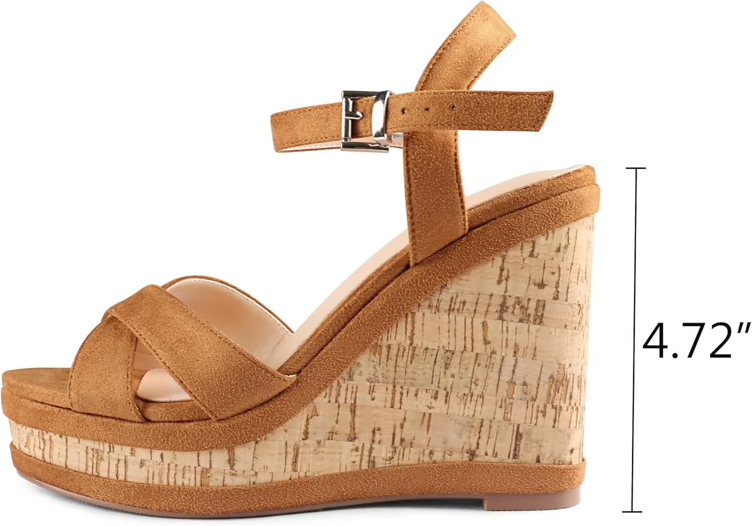 MERUMOTE Women's Fashion Platform Wedge Sandals Heeled Buckle Shoes For Summer