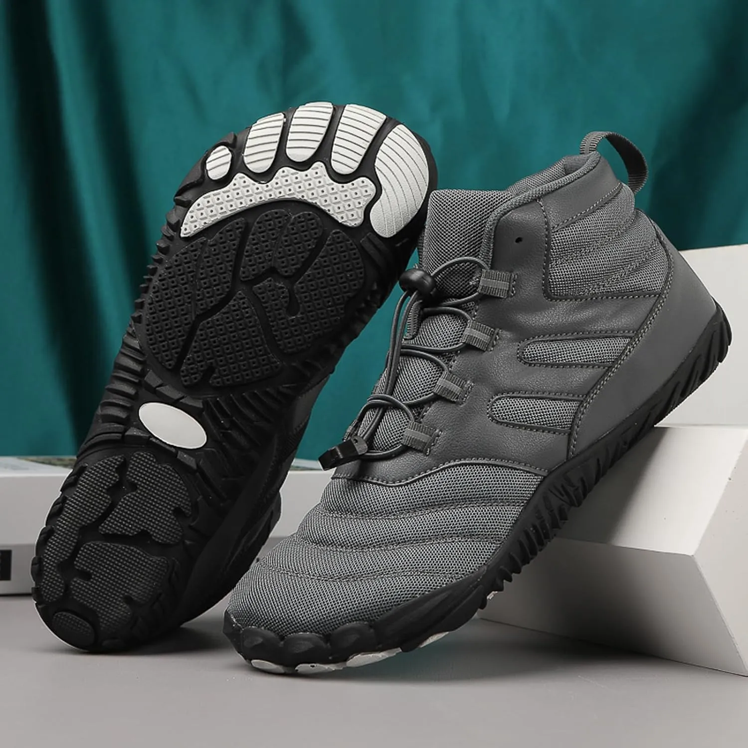 Minimalist Barefoot Shoes Men Women Winter Wide Toe Box Zero Drop Walking Shoes High Top Warm Ankle Booties