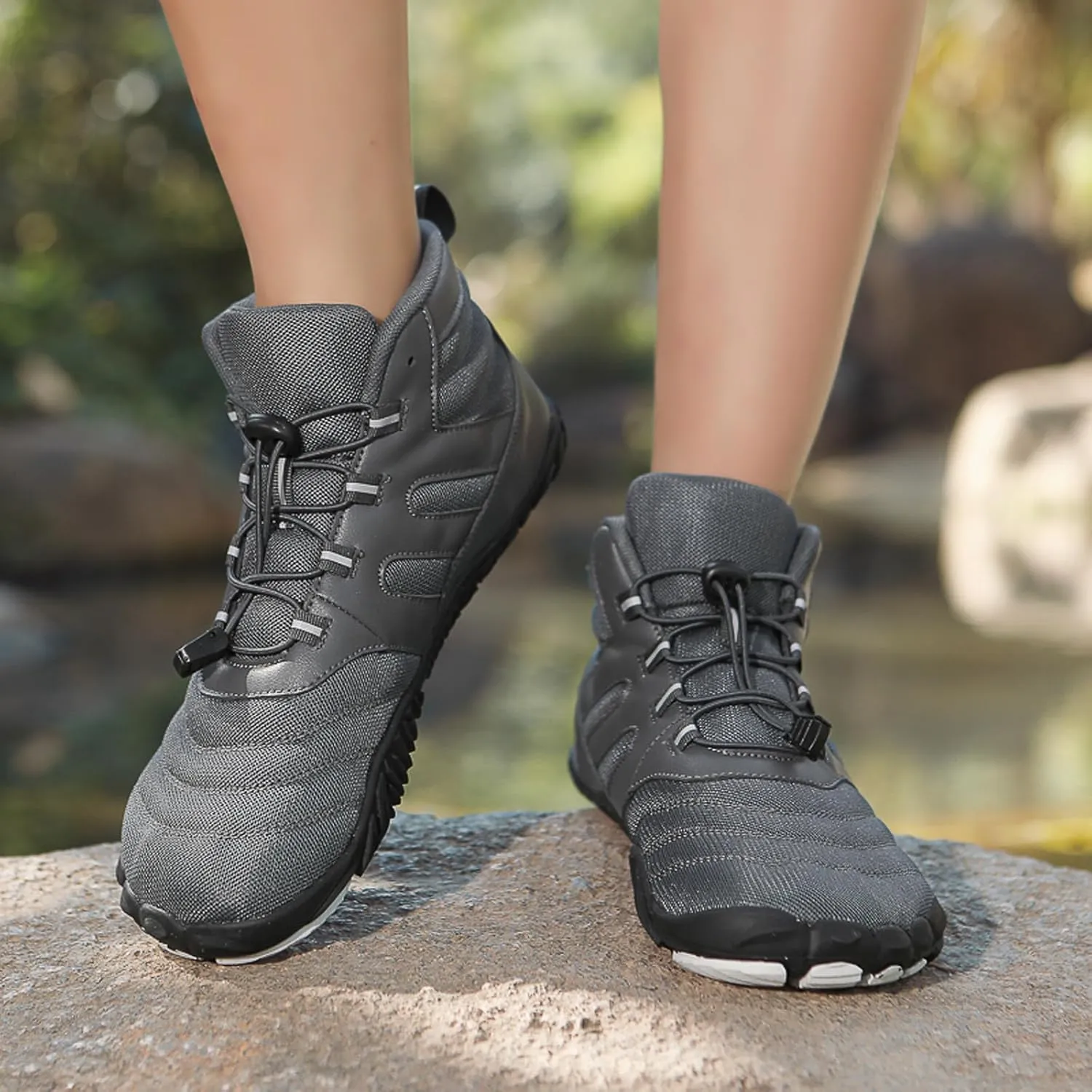 Minimalist Barefoot Shoes Men Women Winter Wide Toe Box Zero Drop Walking Shoes High Top Warm Ankle Booties