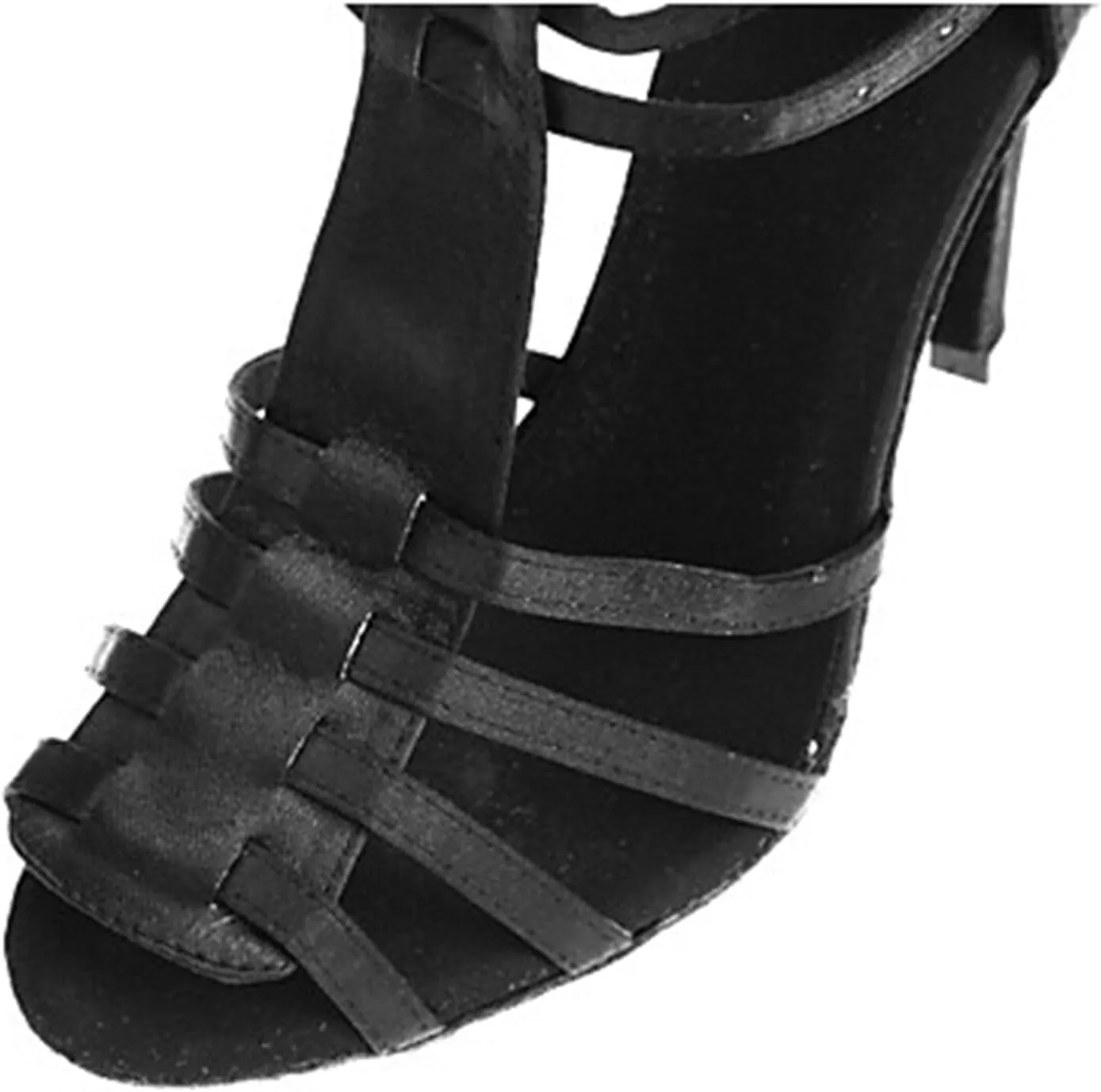 Minishion Women's TH055 T-Strap Stylish Satin Wedding Ballroom Latin Taogo Dance Sandals
