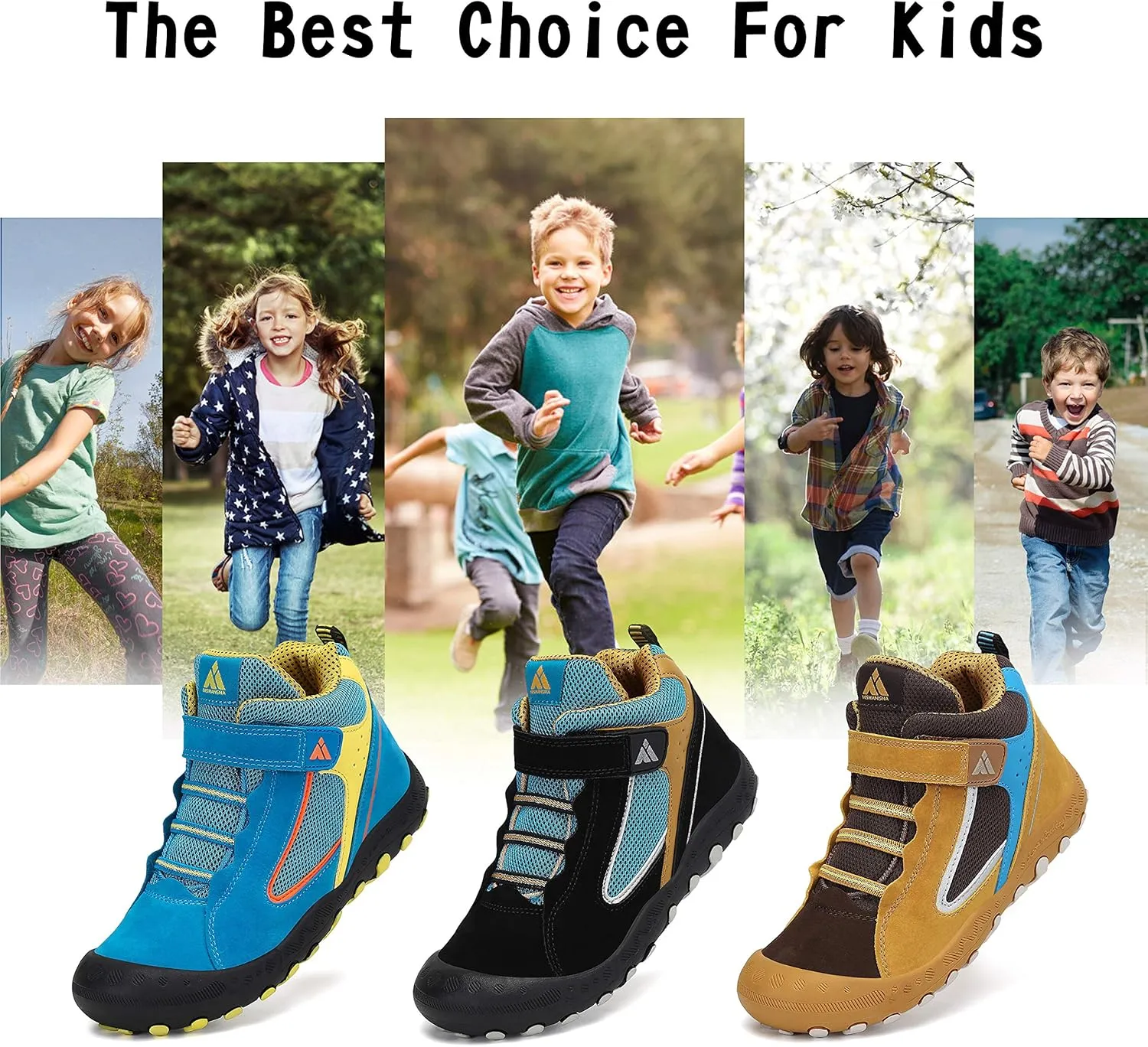 Mishansha Boys Girls Hiking Shoes Kids Anti Collision Hiking Boots Non Slip Sneakers Outdoor Trekking Walking Climbing Running