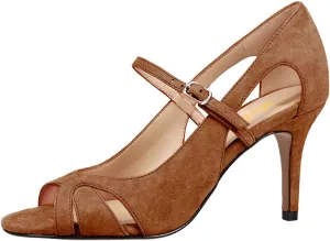 miss left Women Graceful Peep Toe Cutout Heeled Sandals Single Strap Buckle Thin High Heel Stylish Party Casual Pump Shoes Size 4-16 US