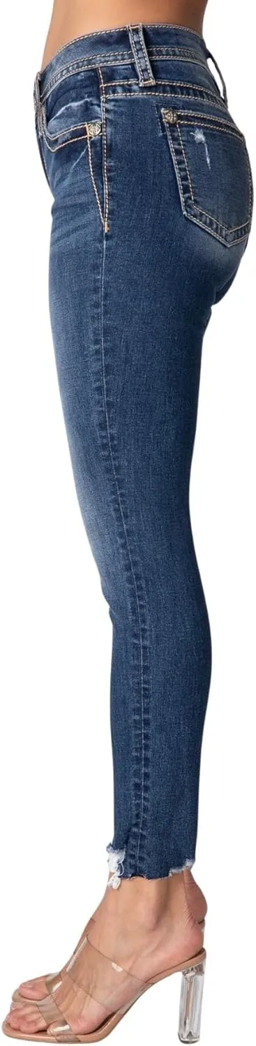 Miss Me Women's Noa Jane Mid-Rise Cropped Skinny Jeans
