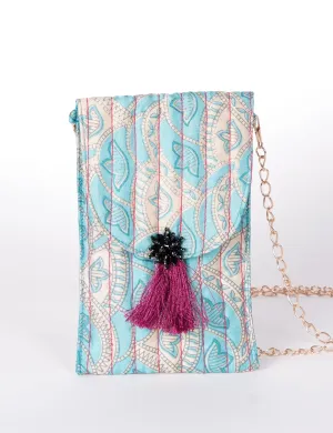 MOBILE PHONE POUCH WITH TASSEL