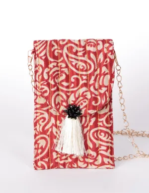 MOBILE PHONE POUCH WITH TASSEL