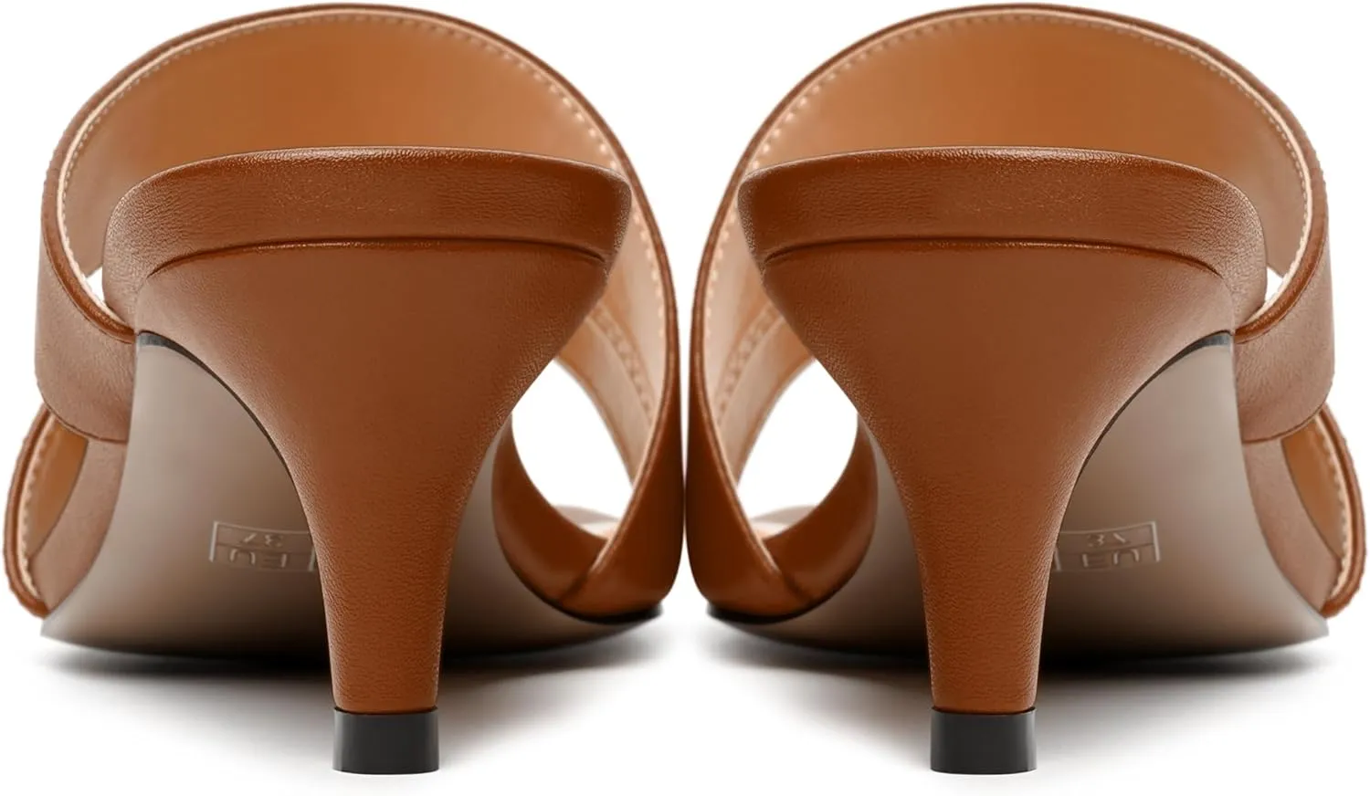 MODENCOCO Womens Summer Slip On Casual Square Toe Matte Comfortable Kitten Low Heel Heeled Sandals 2 Inch