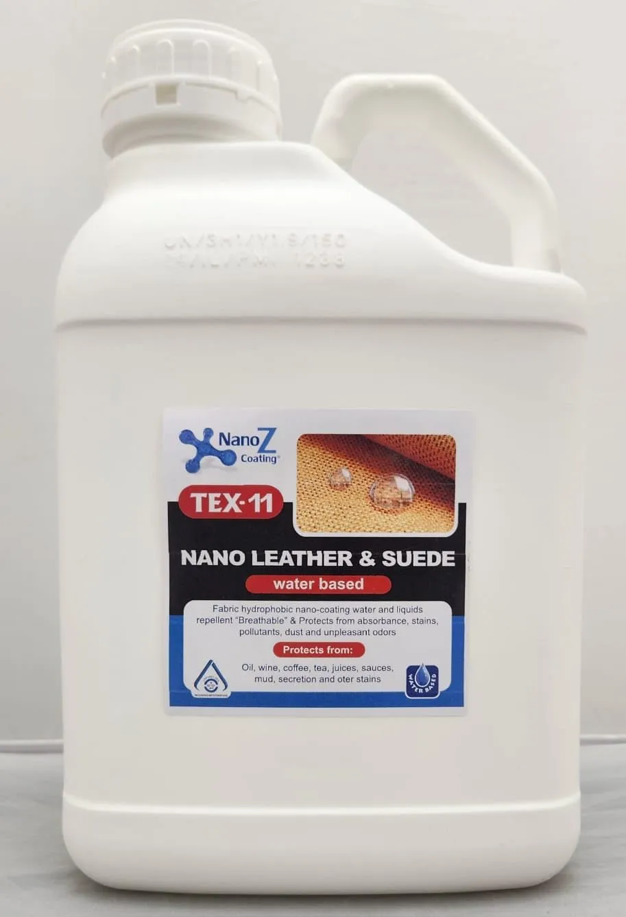 Nano Leather and Suede Hydrophobic Spray, Water and Stain Repellent, Waterproofing for Boots, Car Seats, Furniture, Jackets, Shoes, Bags and More (Gallon)