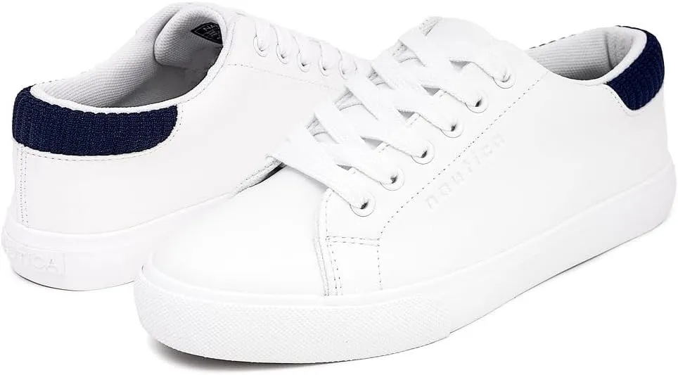 Nautica Women’s Lace-Up Fashion Sneakers – Low-Top Casual Walking & Tennis Shoes with Platform or Regular Heel
