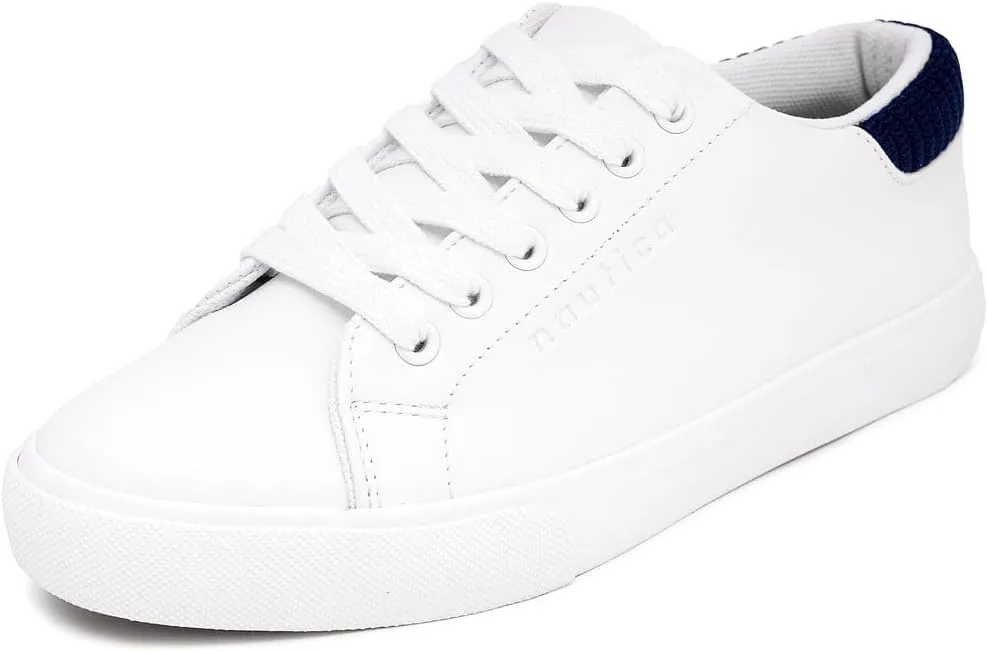 Nautica Women’s Lace-Up Fashion Sneakers – Low-Top Casual Walking & Tennis Shoes with Platform or Regular Heel