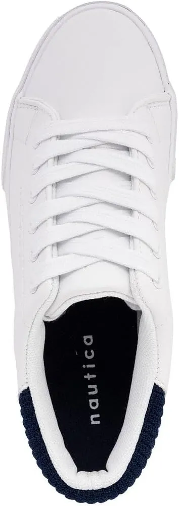 Nautica Women’s Lace-Up Fashion Sneakers – Low-Top Casual Walking & Tennis Shoes with Platform or Regular Heel