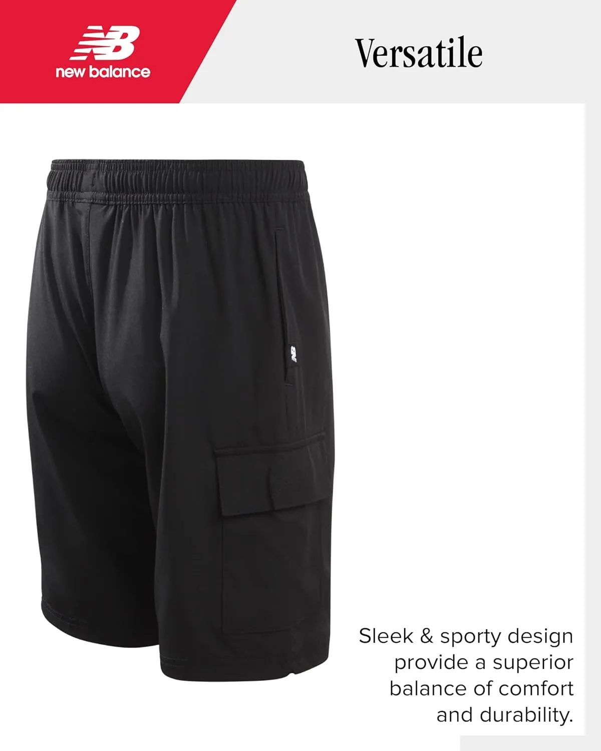 New Balance Boys Athletic Shorts - Lightweight Performance Woven Boys Gym Shorts with Pockets for Basketball Soccer (8-10)