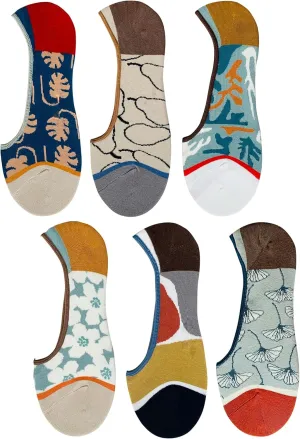 No Show Socks Womens Cute Design Comfortable Stylish Non Slip Cotton Size 5-8/8-11 6-Pairs