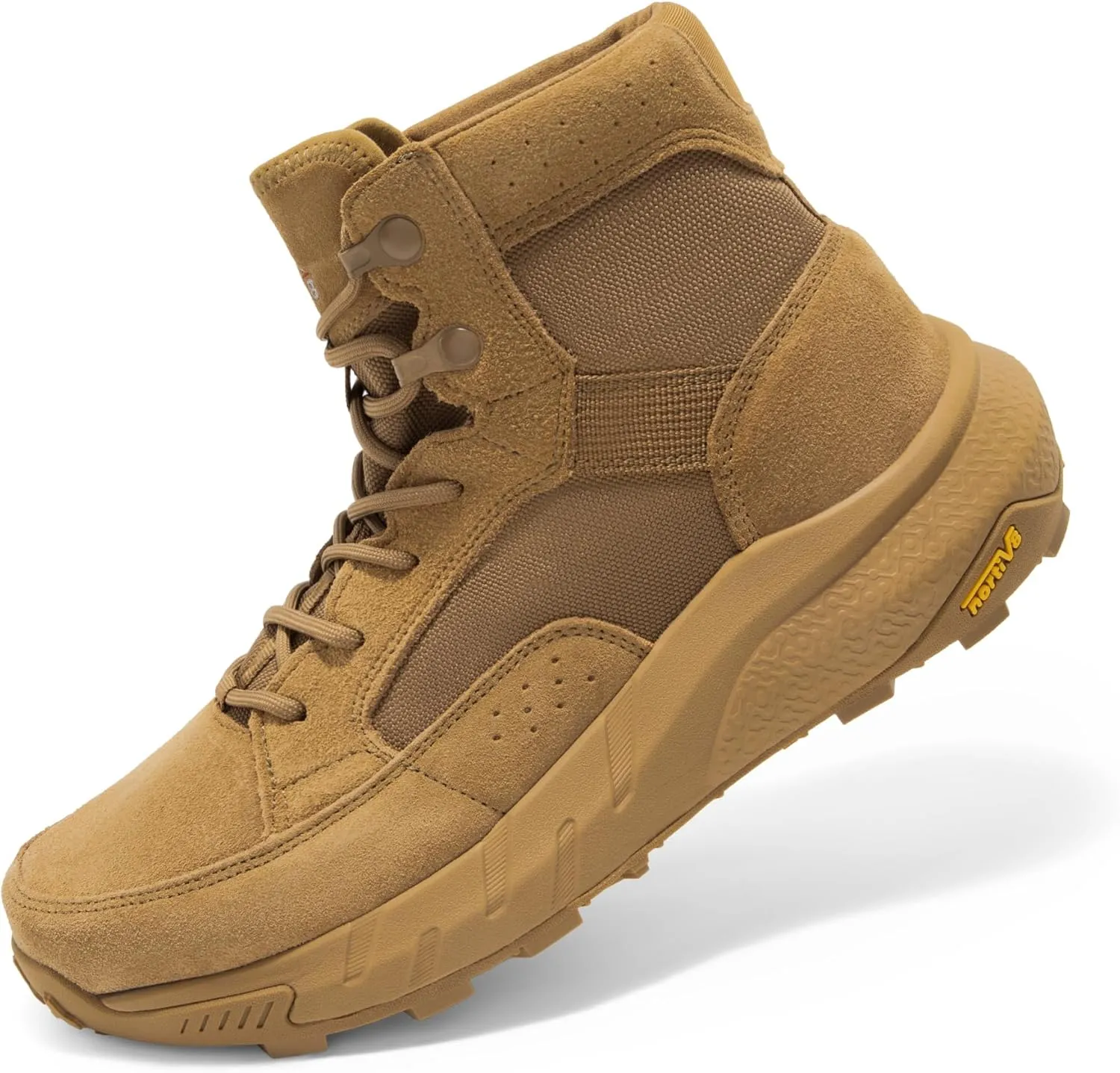 NORTIV 8 Men's Lightweight Casual Work Boots Leather Military Outdoor Hiking Motorcycle Combat Boots Commando