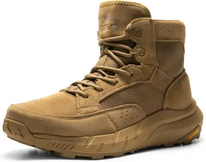 NORTIV 8 Men's Lightweight Casual Work Boots Leather Military Outdoor Hiking Motorcycle Combat Boots Commando