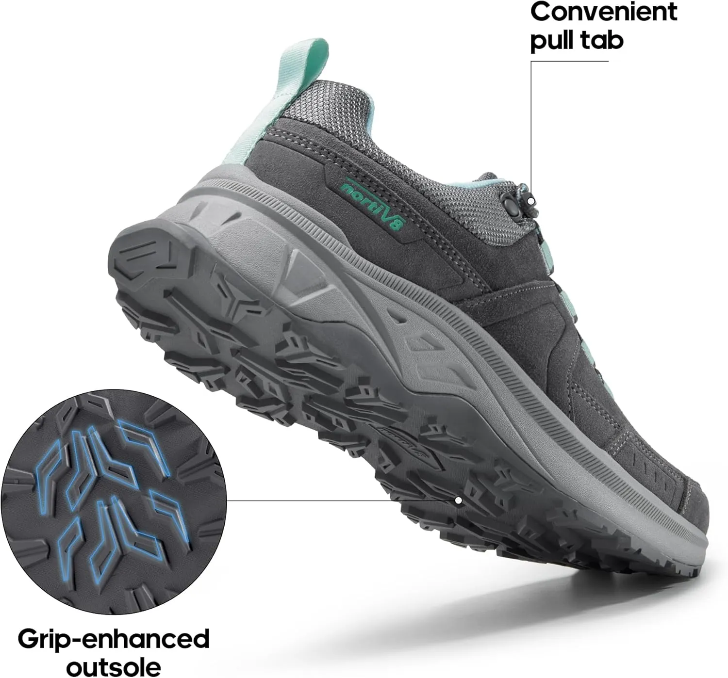 NORTIV 8 Women's Trails Shoes Outdoor Running Walking Hiking Shoes Comfortable Tennis Sneakers