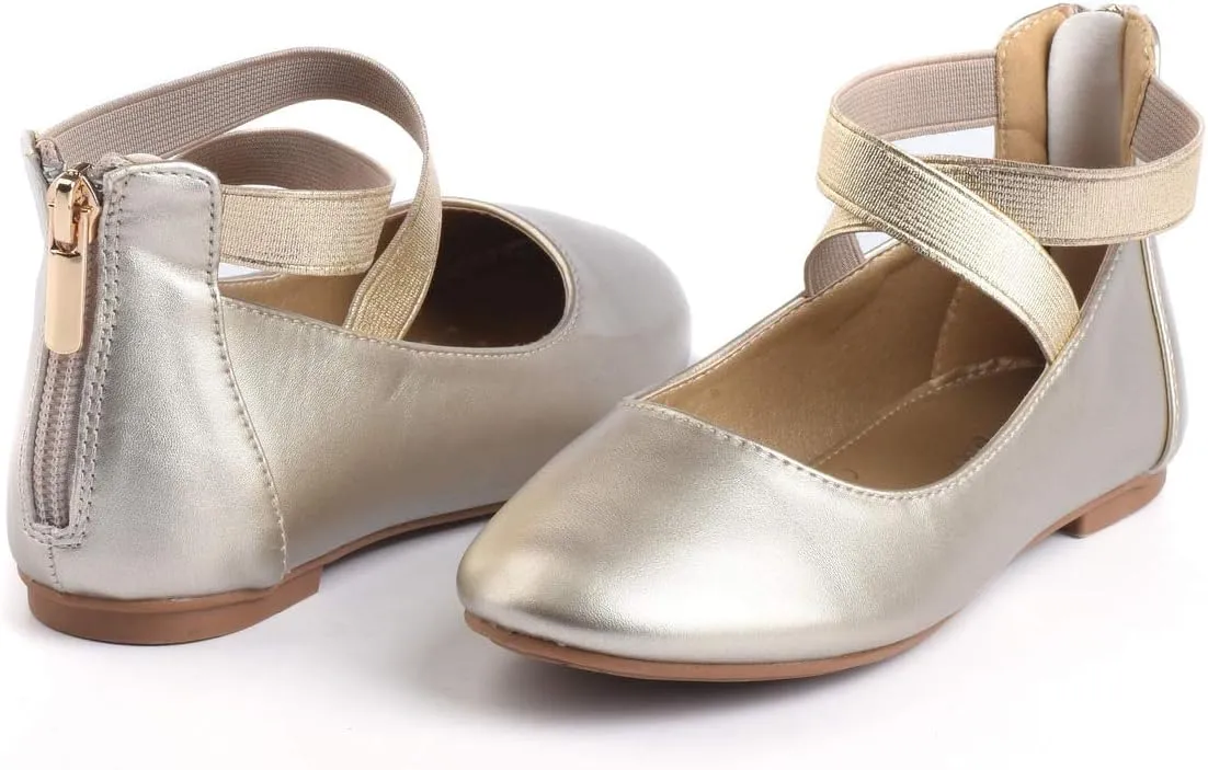 Nova Utopia Toddler Little Girls Dress Ballet Ankle Strap Flat Shoes