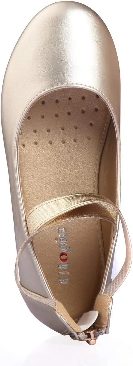 Nova Utopia Toddler Little Girls Dress Ballet Ankle Strap Flat Shoes