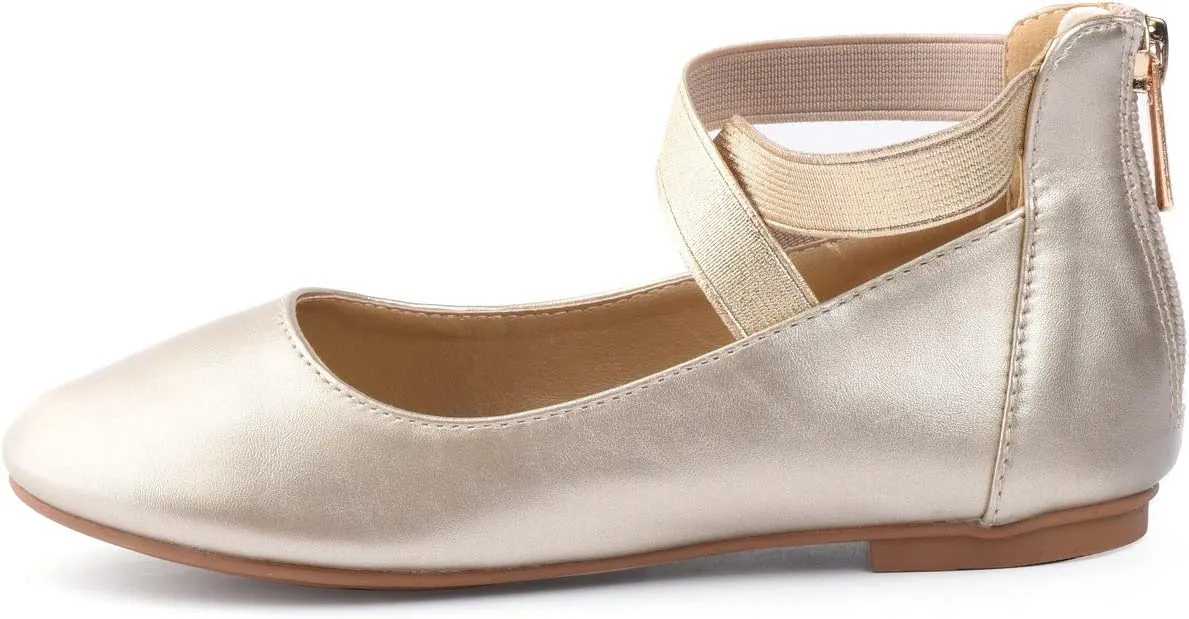 Nova Utopia Toddler Little Girls Dress Ballet Ankle Strap Flat Shoes