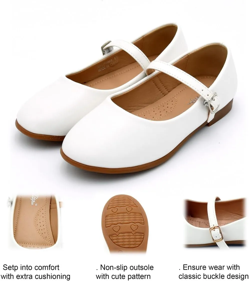 Nova Utopia Toddler Little Girls Dress Ballet Mary Jane Bow Flat Shoes