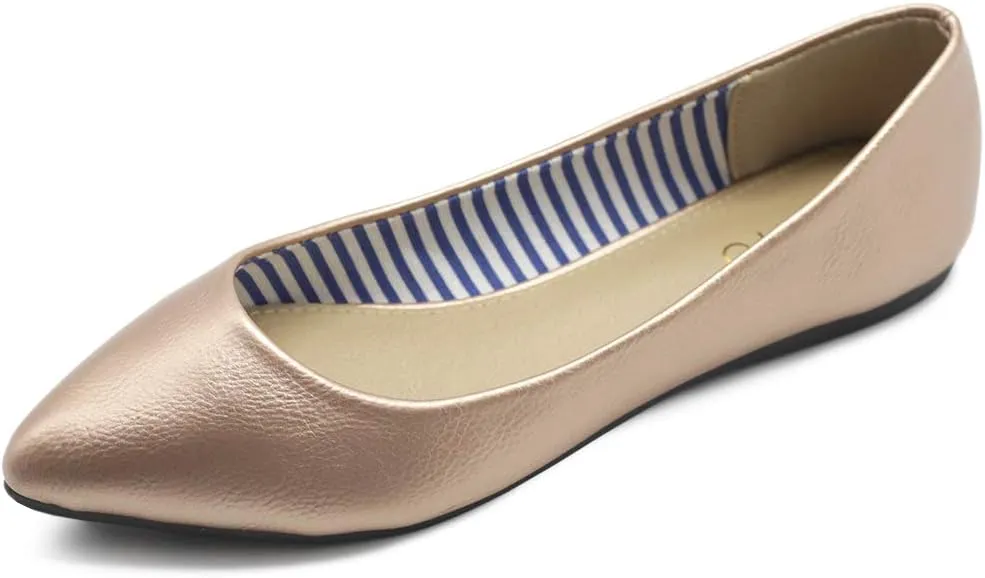 Ollio Women's Ballet Shoe Comfort Basic Light Multi Color Flat