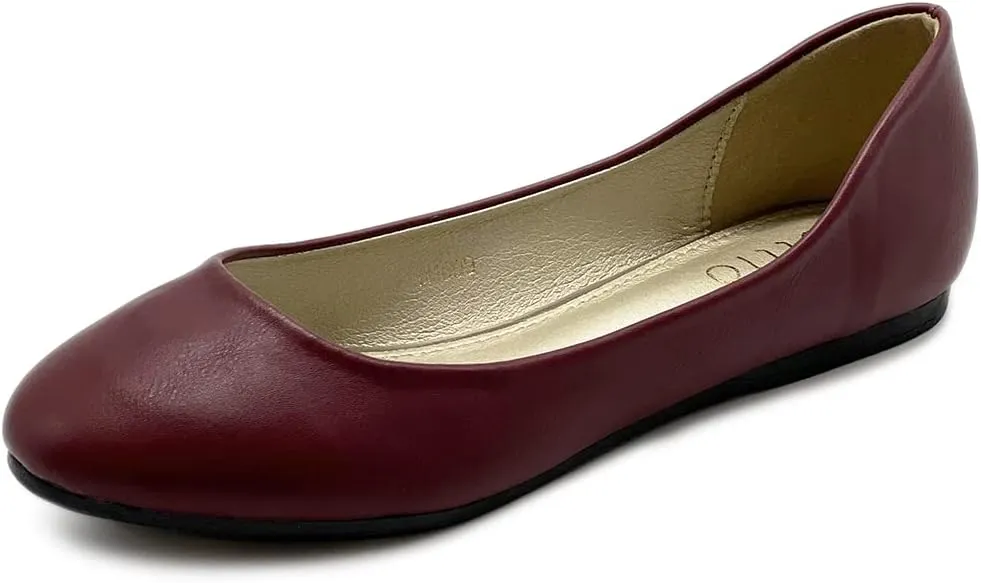 Ollio Women's Shoe Ballet Basic Light Comfort Low Heel Flat