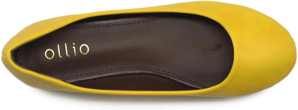 Ollio Women's Shoe Ballet Basic Light Comfort Low Heel Flat
