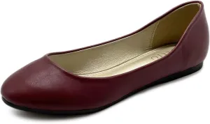 Ollio Women's Shoe Ballet Basic Light Comfort Low Heel Flat