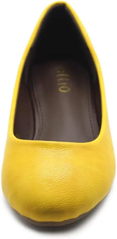 Ollio Women's Shoe Ballet Basic Light Comfort Low Heel Flat