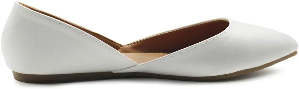 Ollio Women's Shoes Faux Leather Slip On Comfort Light Pointed Toe Ballet Flats F113