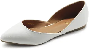 Ollio Women's Shoes Faux Leather Slip On Comfort Light Pointed Toe Ballet Flats F113
