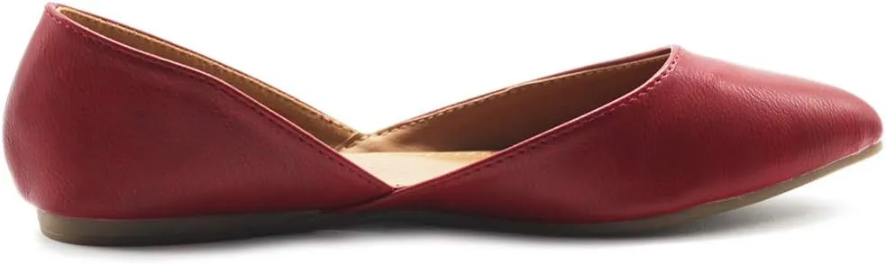 Ollio Women's Shoes Faux Leather Slip On Comfort Light Pointed Toe Ballet Flats F113