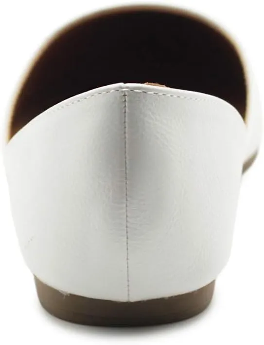 Ollio Women's Shoes Faux Leather Slip On Comfort Light Pointed Toe Ballet Flats F113