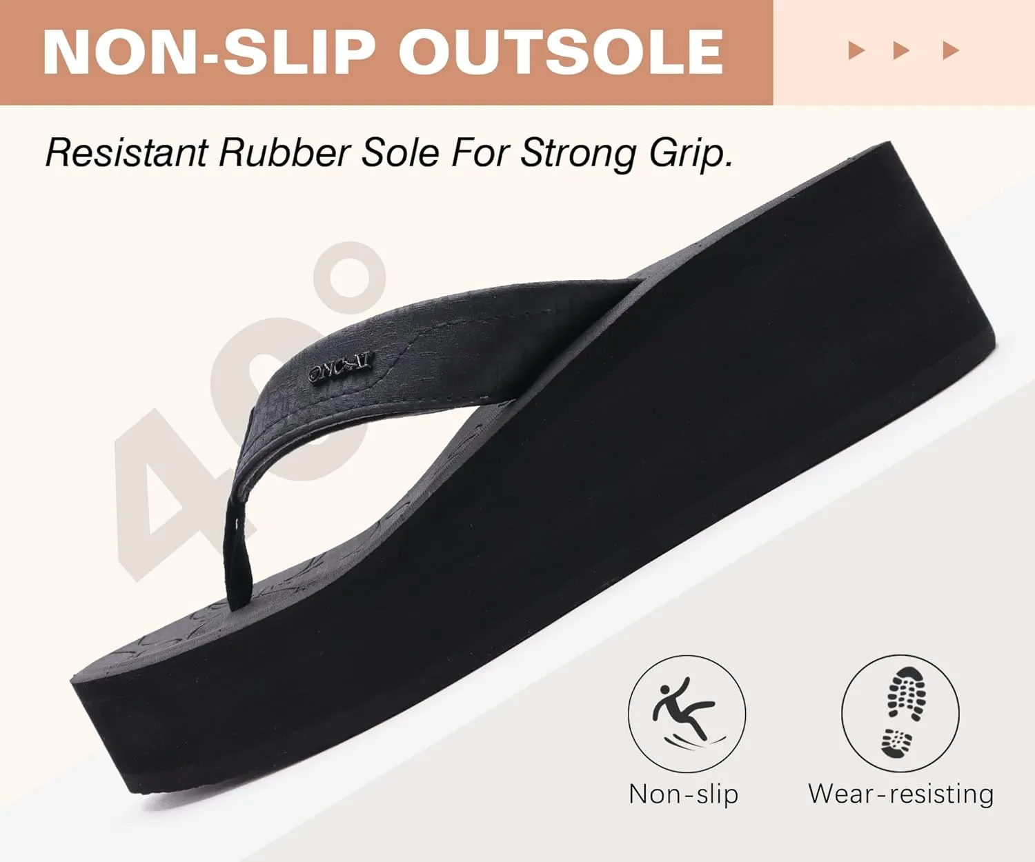 ONCAI Women’s Platform Flip Flops Trendy Dressy Womans Summer Sandals with Comfortable Flatform Arch Support Walking Outdoor Rubber Soles (US Size 5-11)
