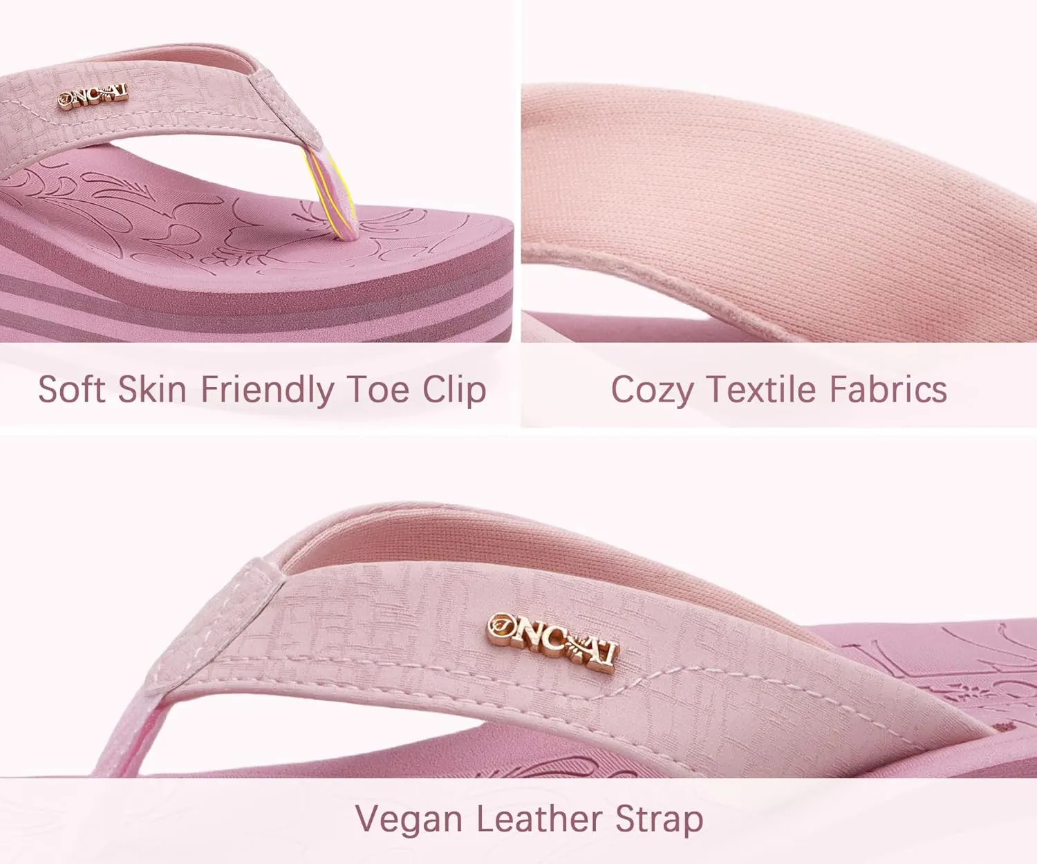 ONCAI Women’s Platform Flip Flops Trendy Dressy Womans Summer Sandals with Comfortable Flatform Arch Support Walking Outdoor Rubber Soles (US Size 5-11)