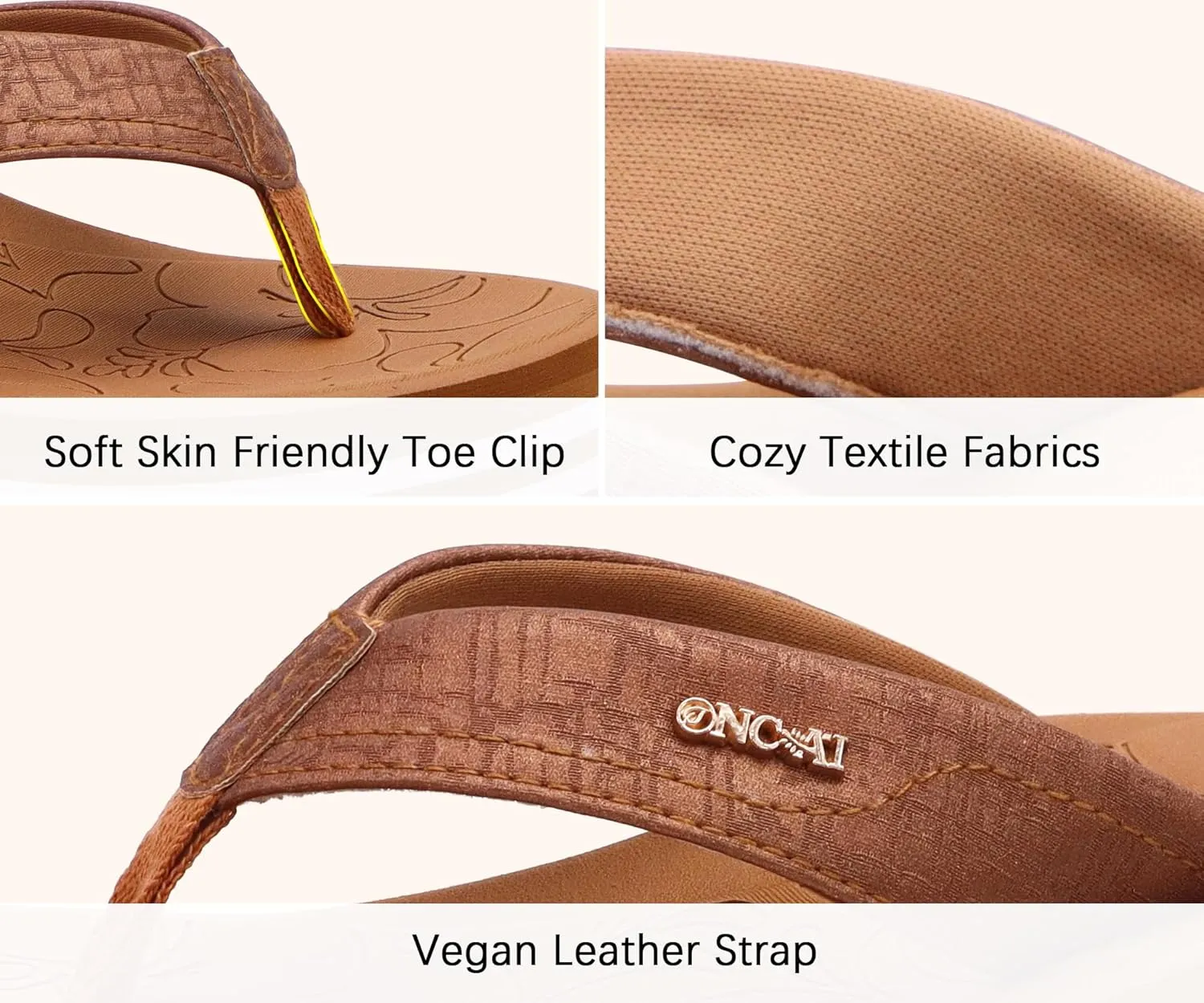 ONCAI Women’s Platform Flip Flops Trendy Dressy Womans Summer Sandals with Comfortable Flatform Arch Support Walking Outdoor Rubber Soles (US Size 5-11)