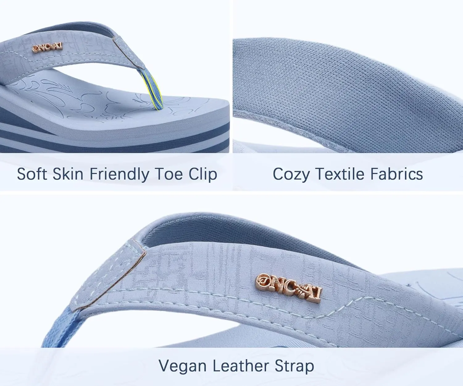 ONCAI Women’s Platform Flip Flops Trendy Dressy Womans Summer Sandals with Comfortable Flatform Arch Support Walking Outdoor Rubber Soles (US Size 5-11)