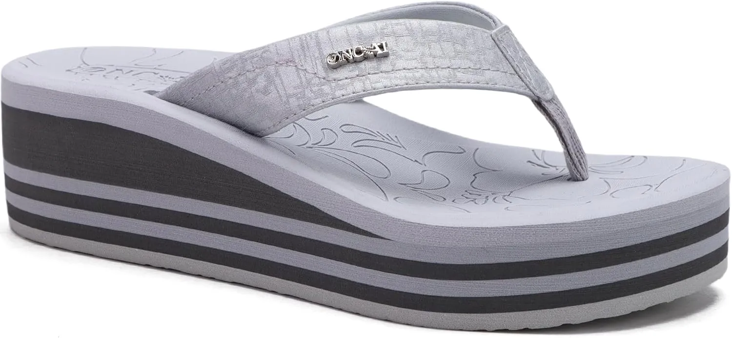 ONCAI Women’s Platform Flip Flops Trendy Dressy Womans Summer Sandals with Comfortable Flatform Arch Support Walking Outdoor Rubber Soles (US Size 5-11)