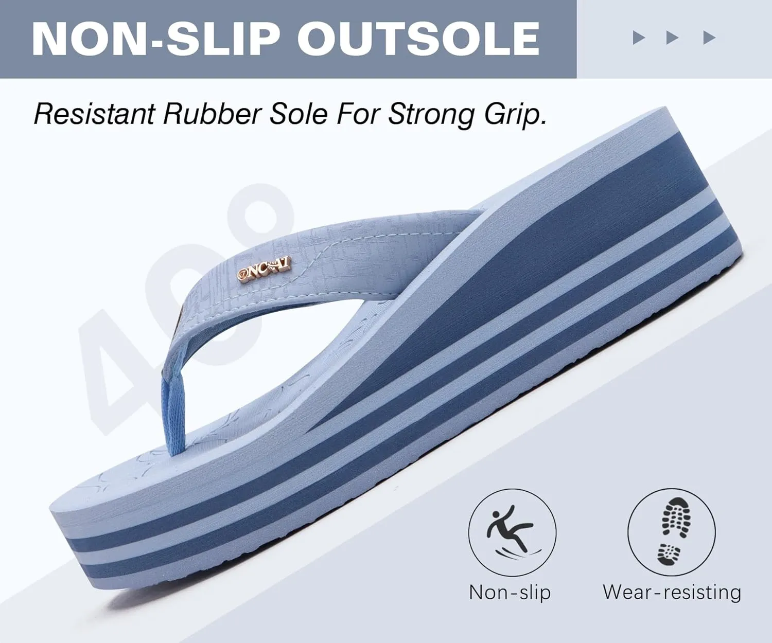 ONCAI Women’s Platform Flip Flops Trendy Dressy Womans Summer Sandals with Comfortable Flatform Arch Support Walking Outdoor Rubber Soles (US Size 5-11)