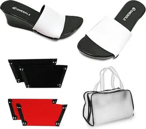 Onesole Shark Tank Special Shoe Set, Interchangeable Sandals for women Solid Black, Solid Red, & Solid White Comfie Tops, for women's wedge Sandals (Size 6)