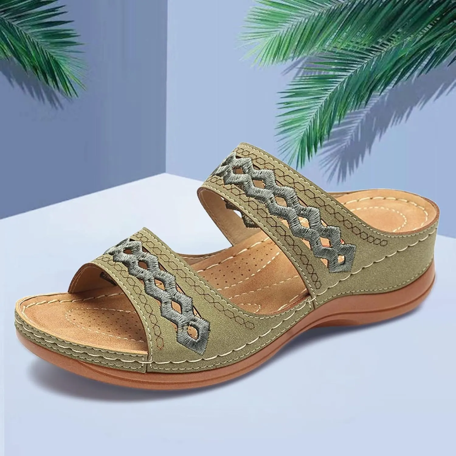 Orthopedic Sandals for Women with Arch Support Fashion Breathable Hollow Sandals Anti Slip Summer Flats Shoes