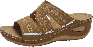 Orthopedic Sandals for Women, Women Summer Dressy Comfortable Sandals Arch Support Wedge Sandals 2025 Non Slip Flip Flops Sandals