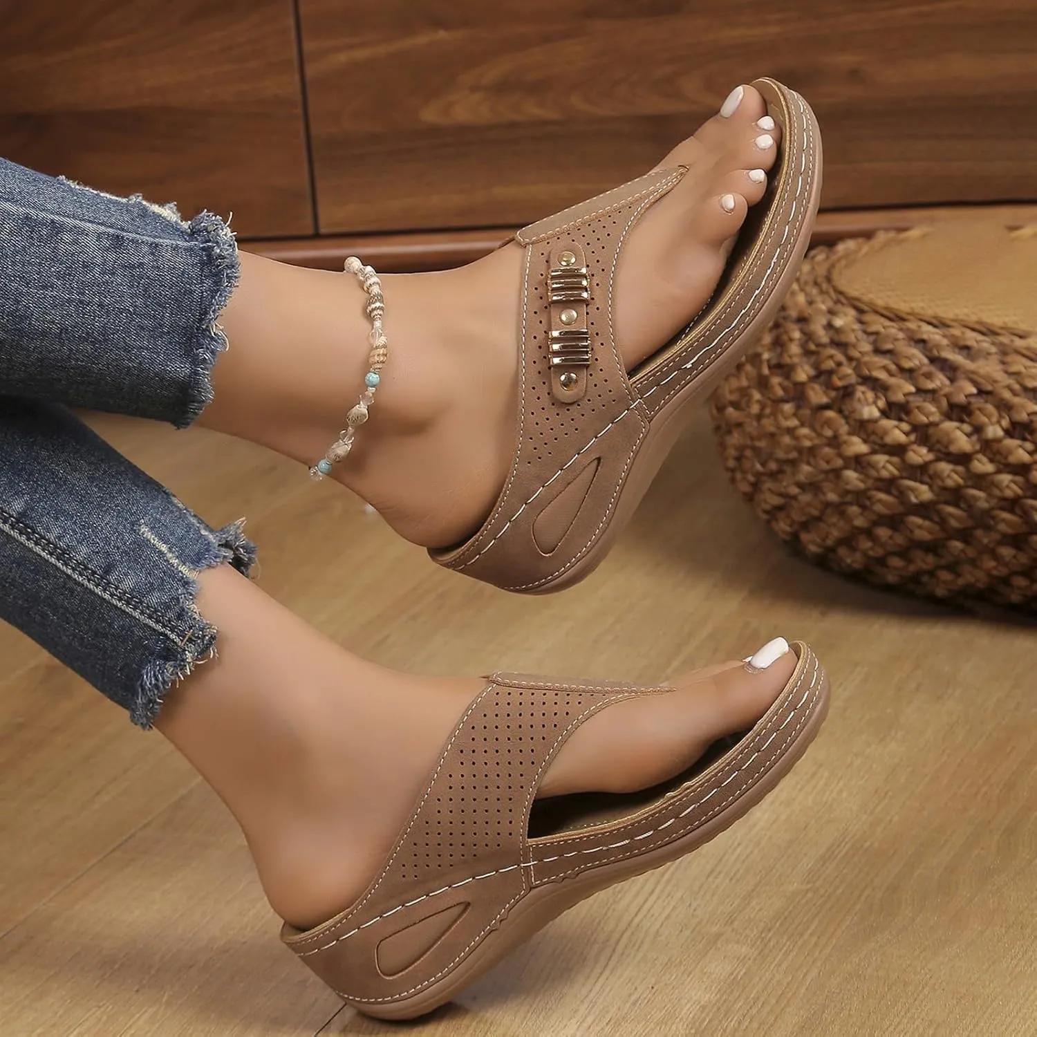 Orthopedic Sandals for Womens 2025 Summer Casual Beach Vacation Shoes Trendy Comfortable Arch Support Sandal,