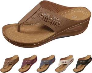 Orthopedic Sandals for Womens 2025 Summer Casual Beach Vacation Shoes Trendy Comfortable Arch Support Sandal,