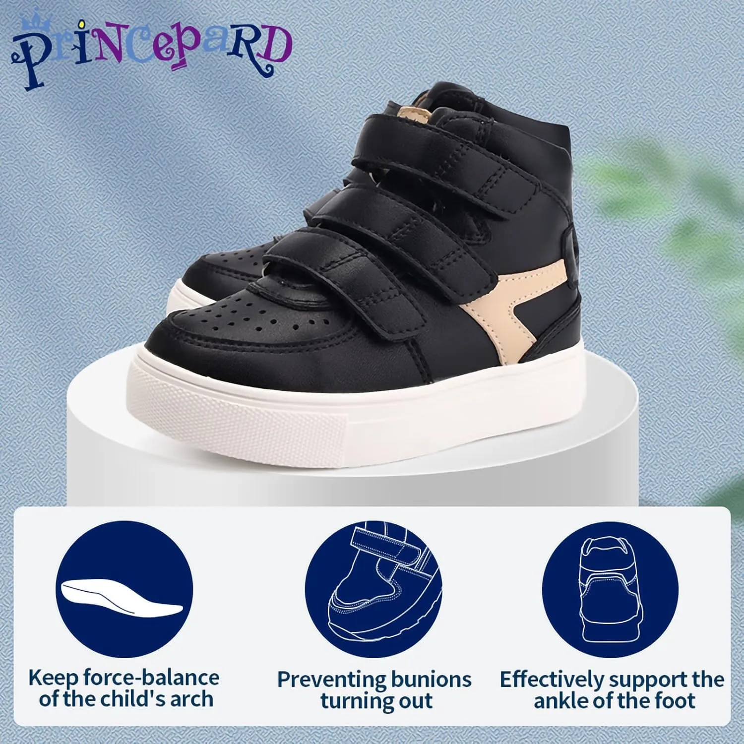 Orthopedic Shoes for Kids, Toddlers High Top Corrective Sneakers with Arch & Ankle Support for Girls and Boys to Correct Foot Problems