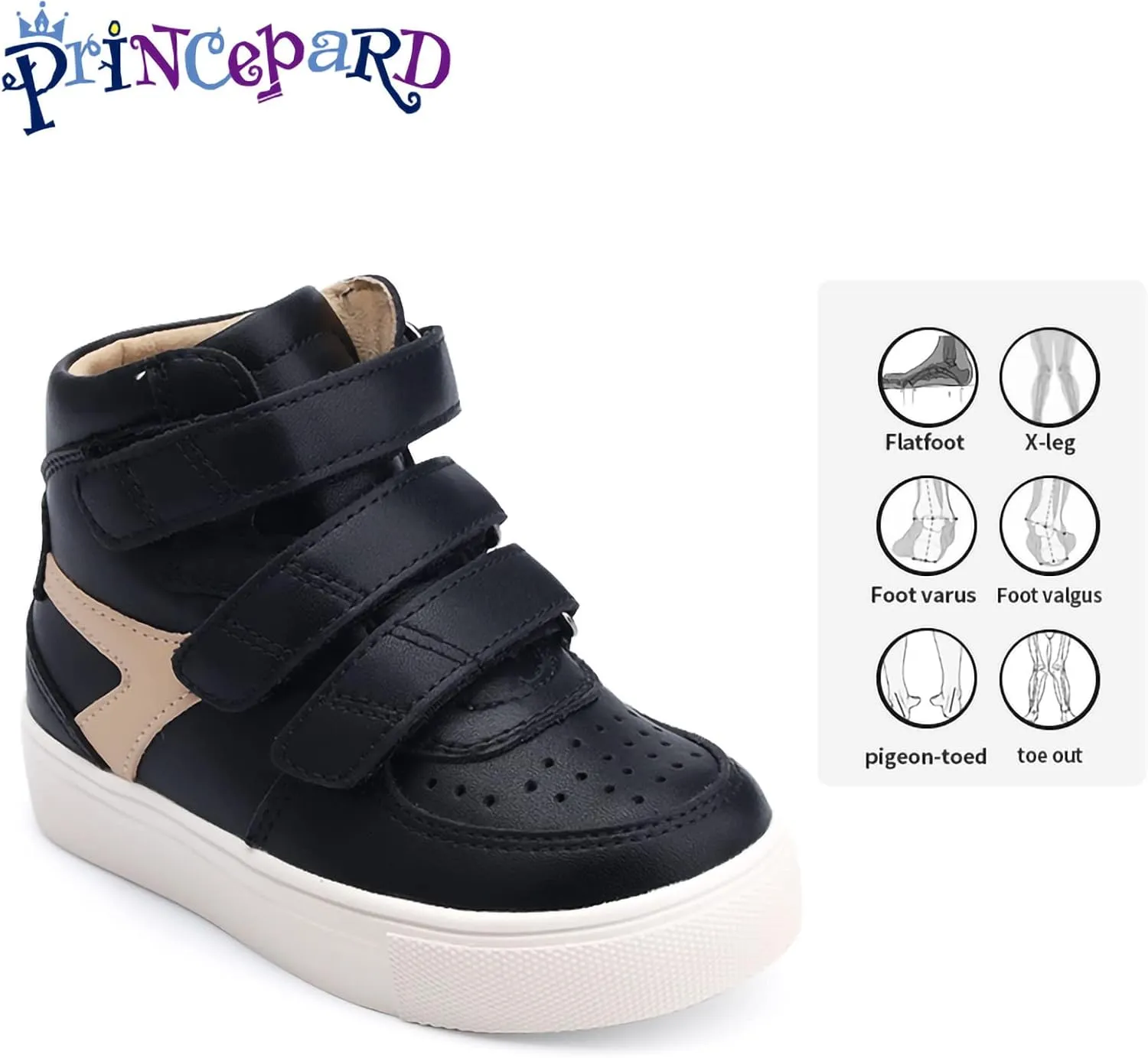 Orthopedic Shoes for Kids, Toddlers High Top Corrective Sneakers with Arch & Ankle Support for Girls and Boys to Correct Foot Problems